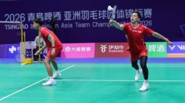 Muhammad Rian Ardianto/Rahmat Hidayat tampil solid saat menghadapi wakil Myanmar pada fase grup Kejuaraan Beregu Asia (BATC) 2026.