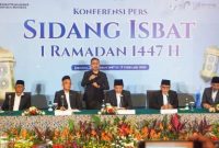 Sidang isbat awal Ramadan 1447 Hijriah di Hotel Borobudur, Jakarta, 17 Februari 2026.