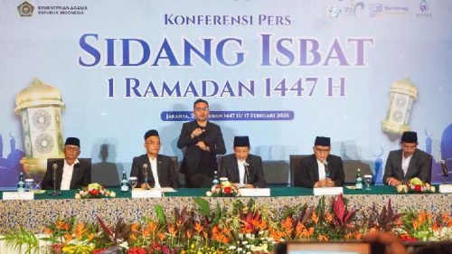 Sidang isbat awal Ramadan 1447 Hijriah di Hotel Borobudur, Jakarta, 17 Februari 2026.