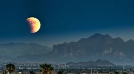 Ilustrasi gerhana bulan total atau blood moon yang akan terjadi pada 3 Maret 2026. (Sumber: Envato/ChrisFloresFoto)