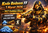 Kode redeem FF 1 Maret 2026 dengan skin SG2 Golden Glare.(foto chat GPT)