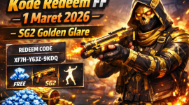 Kode redeem FF 1 Maret 2026 dengan skin SG2 Golden Glare.(foto chat GPT)
