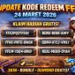 Ilustrasi kode redeem Free Fire 24 Maret 2026.