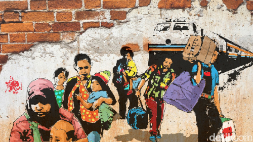 Sejumlah pemudik menunggu keberangkatan kereta api di Stasiun Gambir, Jakarta, Minggu (15/3/2026). Sebagian warga memilih mudik lebih awal untuk menghindari kepadatan arus mudik menjelang Lebaran.