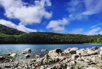 Pemandangan udara Danau Duo yang menampilkan tanjung saat air surut.( foto ist)