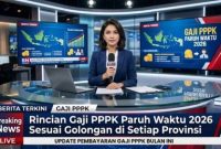 Skema gaji PPPK paruh waktu 2026 dihitung secara proporsional berdasarkan jam kerja, jabatan, serta kebijakan instansi pemerintah.