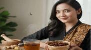 Bunga lawang kering berbentuk bintang sebagai rempah herbal alami