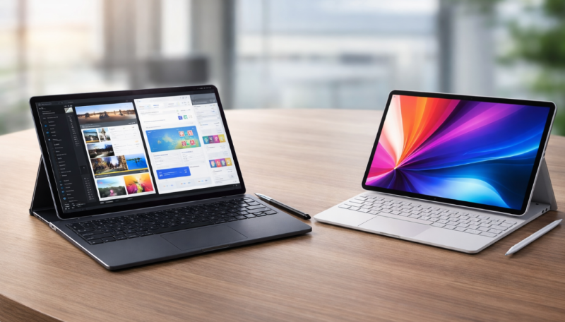 Ilustrasi tablet premium yang dapat menggantikan fungsi laptop pada 2026.