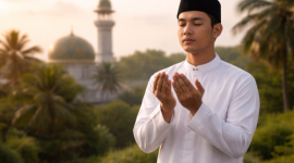 Muslim berdoa dengan khusyuk ( foto AI)