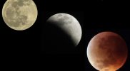 Bulan merah saat fase puncak Gerhana Bulan Total 3 Maret 2026 di langit Indonesia