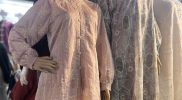 Baju kurung Melayu katun dengan bordir halus di Tanah Abang