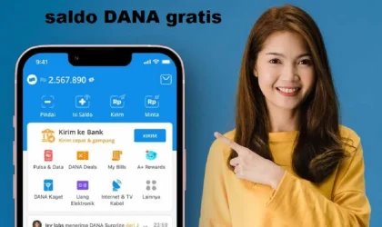 Ilustrasi pengguna klaim saldo gratis melalui fitur DANA Kaget di aplikasi DANA untuk transaksi digital secara instan