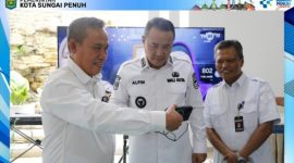 Wali Kota Sungai Penuh menerima kunjungan TVRI Jambi membahas siaran gratis Piala Dunia 2026.