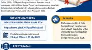 Pengumuman resmi Pemerintah Kota Sungai Penuh tentang pembukaan Beasiswa Sungai Penuh Juara 2026 bagi mahasiswa kurang mampu