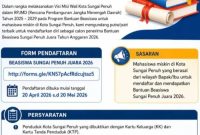 Pemkot Sungai Penuh umumkan Beasiswa Juara 2026.