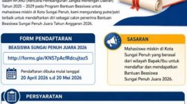 Pemkot Sungai Penuh umumkan Beasiswa Juara 2026.