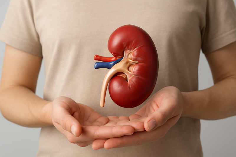 Ilustrasi ginjal manusia yang menggambarkan peran organ ini dalam menyaring limbah dan menjaga keseimbangan cairan tubuh.