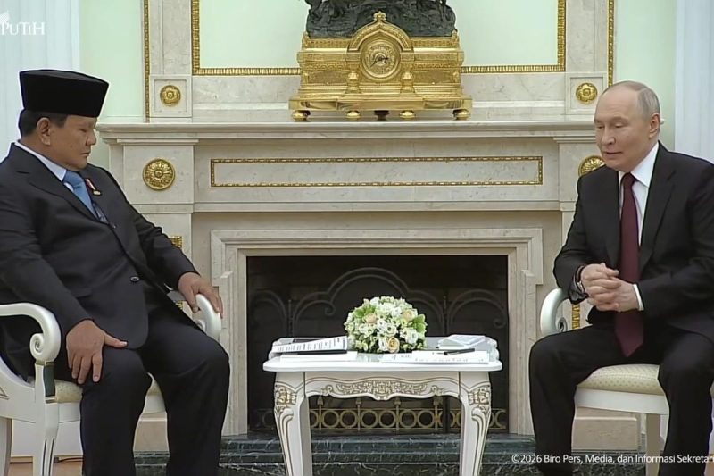 Presiden RI Prabowo Subianto bertemu Presiden Rusia Vladimir Putin di Kremlin, Moskow, Senin (13/4/2026), untuk memperkuat kemitraan strategis kedua negara.