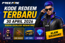 Poster kode redeem Free Fire 30 April 2026 dengan hadiah eksklusif.
