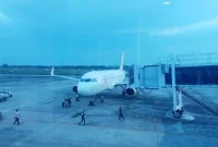 Suasana di landasan pesawat di Bandara Sultan Thaha, Jambi 
