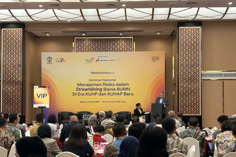 Narendra Jatna membahas risiko bisnis BUMN di era KUHP baru. ANTARA/Laily Rahmawaty