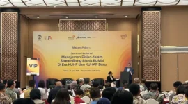 Narendra Jatna membahas risiko bisnis BUMN di era KUHP baru. ANTARA/Laily Rahmawaty