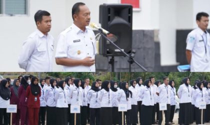 Wakil Bupati Kerinci memimpin apel kerja RSUD Kerinci pasca Idul Fitri di Bukit Tengah Siulak, 1 April 2026.