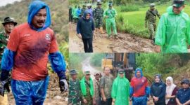 Bupati dan Dandim buka pembangunan jalan 26 km Pungut Mudik–Sungai Kuning. (foto Kerinci Satu)