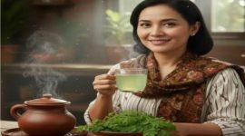 Rebusan daun kelor dikenal sebagai minuman herbal alami kaya nutrisi dan antioksidan.