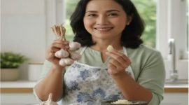 Bawang putih (Allium sativum) mengandung allicin yang bermanfaat bagi kesehatan tubuh.