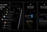 Tampilan aplikasi XChat di perangkat iOS yang menghadirkan layanan pesan instan terhubung langsung dengan platform X