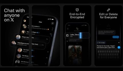 Antarmuka XChat di iPhone menampilkan fitur chat dan panggilan grup terintegrasi