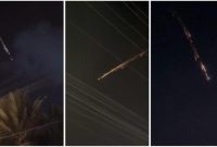 Penampakan benda bercahaya yang diduga meteor melintas cepat di langit Lampung dan sempat direkam warga