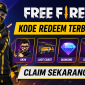 Poster Free Fire kode redeem terbaru dengan hadiah skin, senjata, dan loot crate.(foto AI)