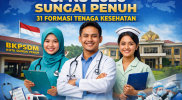 Banner CPNS 2026 Sungai Penuh menampilkan tenaga kesehatan dan informasi 31 formasi sektor medis