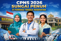 Ilustrasi tenaga kesehatan dalam promosi pembukaan CPNS 2026 di Kota Sungai Penuh dengan 31 formasi khusus sektor medis.