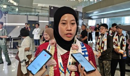 Megawati Hangestri Pertiwi pemain voli putri Indonesia saat membela Timnas Voli Indonesia.