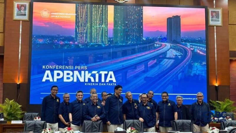 Foto: Menteri Keuangan Purbaya Yudhi Sadewa saat konferensi pers APBN KiTa Maret 2026 di Kementerian Keuangan, Jakarta.