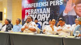 Foto: Presiden KSPSI Andi Gani Nena Wea saat memberikan keterangan pers terkait persiapan May Day 2026 di Jakarta (Ondang/detikcom)