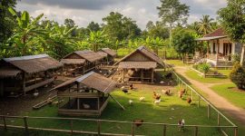 Ilustrasi Peternak merawat ayam Kampung Unggul Balitbangtan (KUB) di pekarangan rumah sebagai usaha produktif bagi pensiunan(Gemini AI)