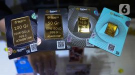 Harga emas Antam, UBS, dan Galeri24 di Pegadaian pada 8 Mei 2026 menunjukkan pergerakan bervariasi.