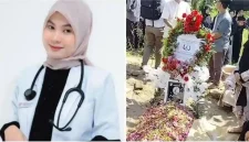Pemakaman dr Myta Aprilia Azmy di TPU Simpang Pendagan, OKU Selatan, Sabtu (2/5/2026). (Foto: Tribun Jambi)