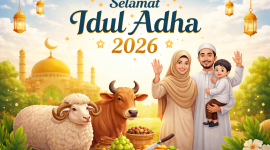 Ilustrasi Idul Adha 2026. 45 Poster dan Ucapan Selamat Idul Adha 2026 dalam Bahasa Arab(Ilustrasi dibuat AI)