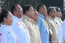 Presiden Prabowo Subianto menghadiri peringatan Hari Buruh Internasional (May Day) 2026 di Lapangan Monas, Jakarta, Jumat (1/5/2026), bersama sejumlah pejabat negara dan pimpinan serikat buruh.