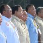 Presiden Prabowo Subianto menghadiri peringatan Hari Buruh Internasional (May Day) 2026 di Lapangan Monas, Jakarta, Jumat (1/5/2026), bersama sejumlah pejabat negara dan pimpinan serikat buruh.