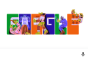 Google Doodle menampilkan ilustrasi lima pekerja dari berbagai profesi untuk memperingati Hari Buruh 2026.