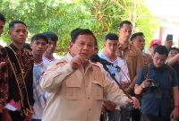 Presiden Prabowo Subianto saat kunjungan kerja di Miangas, Talaud, Sulawesi Utara, Sabtu (9/5/2026).