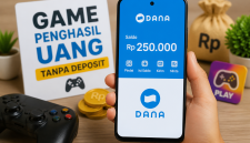 Ilustrasi smartphone dengan aplikasi DANA