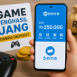 Ilustrasi smartphone dengan aplikasi DANA