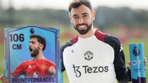 Bruno Fernandes tampil di FC Mobile EA Sports, bersama kode redeem terbaru yang memberikan hadiah gems, pack, dan pemain OVR tinggi.